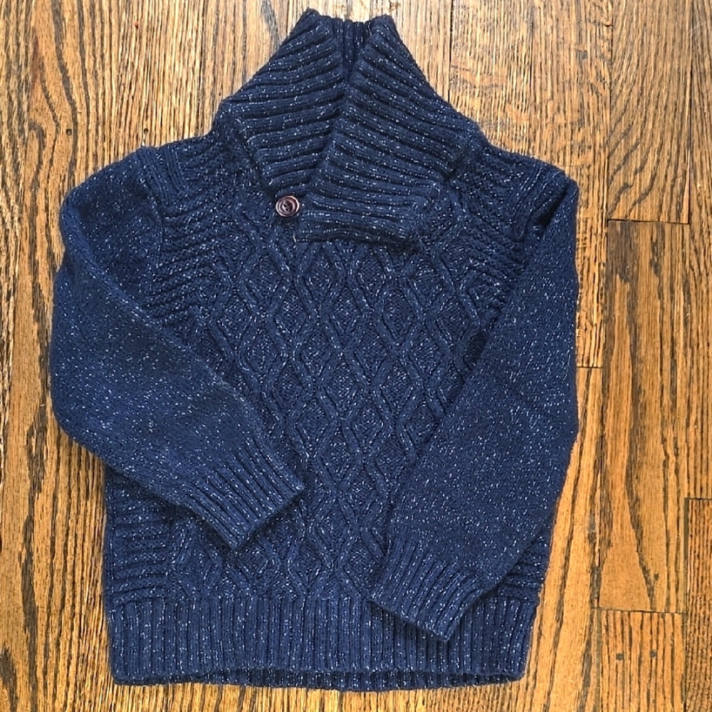 🌟7/25$ Boys Navy Fisherman Sweater